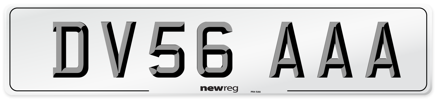 DV56 AAA Number Plate from New Reg